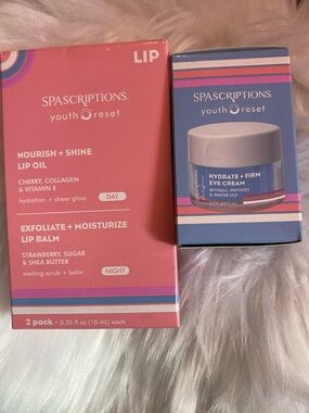 SPAscription Youth Reset Lip Oil & Lip Balm Duo & Hydrate and Firm Eye Cream NWT